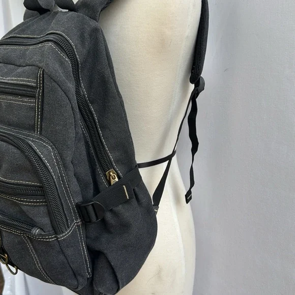 Or@MI Black Denim Backpack - Picture 2 of 7
